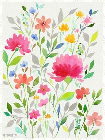 Flowers Photos Quilt Flower Heaven Water Color Effect