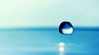Wallpaper Water Drop Background Blue Focus 4k