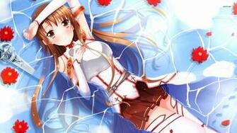 Asuna Yuuki In The Water Anime Girls Lying Down HD Wallpaper