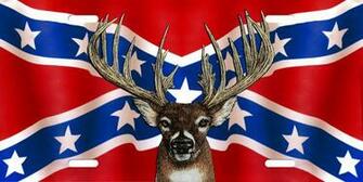 Rebel Flag Background Camo Buck On License