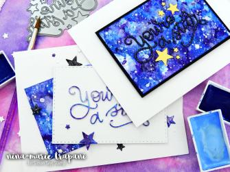 Watercolor Palette Smooshing Galaxy Background Simon Hop