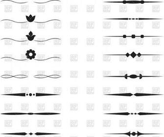 Simple Text Dividers On White Background Vector Image Of Borders