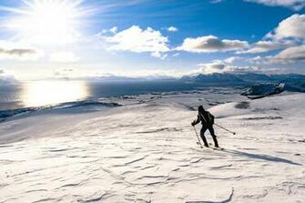 Man Skiing On Snowy Mountains Of Norway Stock Photo Picjumbo