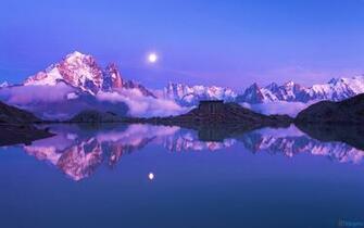 Wallpaper Blue Snow Mountain Landscape