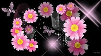 Black And Pink Flower Wallpaper HD