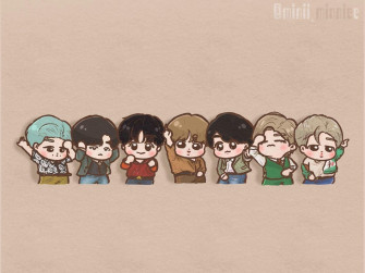 Bts Cartoon Wallpaper