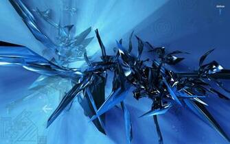 Blue Shards Wallpaper 3d