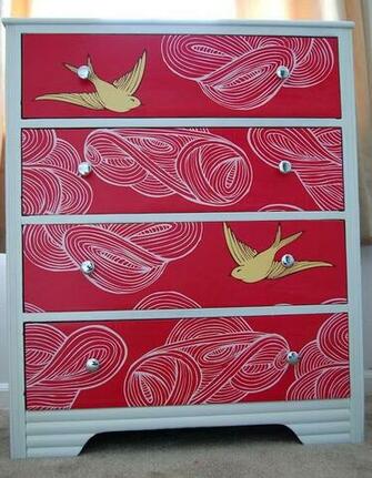 Mod Podge Wallpaper Dresser