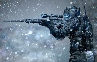 Man Holding Sniper Rifle Illustration HD Wallpaper