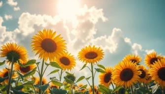 Clouds Sunflower Aesthetic Wallpaper