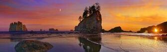 Wallpaper Beach Sea Coast Sunset Olympic National Park