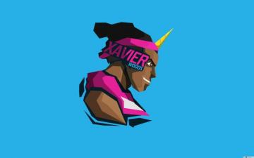 Professional Wrestler Xavier Woods Minimalist Blue Wallpaper