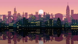 Pixel Art City Wallpaper