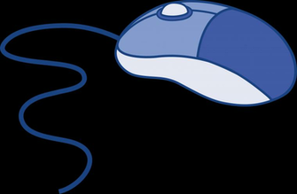 Blue Computer Mouse Clip Art Line