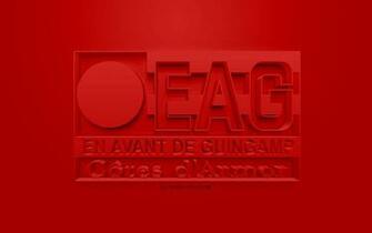 Wallpaper En Avant De Guingamp Creative 3d Logo Red