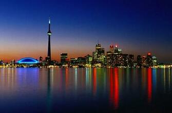 Toronto Skyline Photo Wall Mural With Vibrant Color