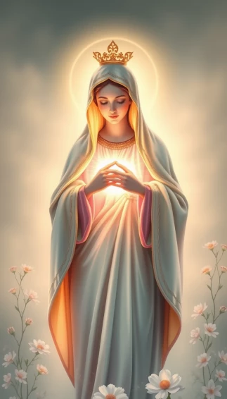Mother Mary Heart Mobile Wallpaper