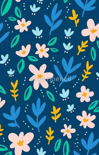Colorful Flowers On Deep Blue Background iPhone Cases Skins By