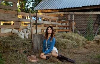 Wallpaper Girl Hay Legs Goats Pitchfork The Farm Eugene