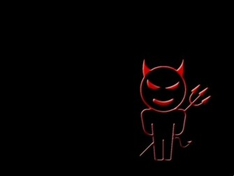 Red Devil And Black Background By Polaco