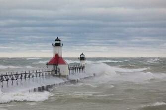 Sea Storm Sun Lighthouses Wallpaper Photos Pictures