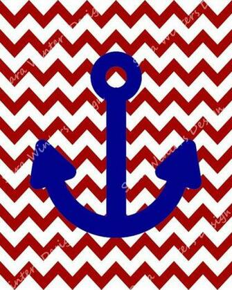 Cute Anchor And Chevron Wallpaper Background Blue