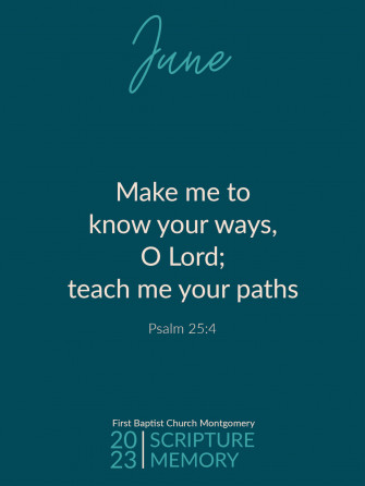 Scripture Memory Challenge First Baptist Church Montgomery