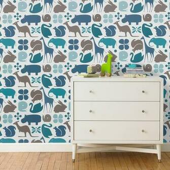Dwellstudio Gio Aqua Wallpaper