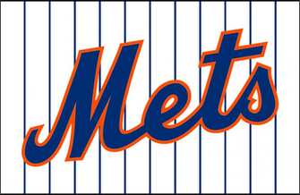New York Mets Jersey Logo In Blue With Orange Trim On A