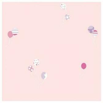 York Sure Strip Powder Pink Balloon Bouquet Wallpaper Transitional