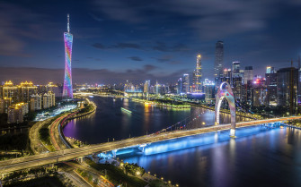 Chinese City At Night Image Abyss