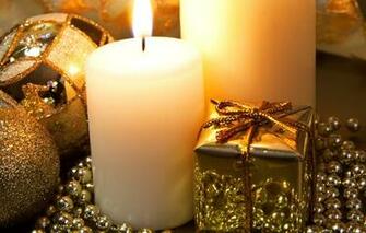 Wallpaper Decoration Gold Holiday Gift Candle New Year