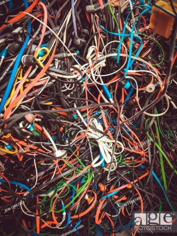 Old Colorful Mixed Electric Wires Texture Background Wallpaper