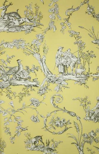 Paysannerie Toile Wallpaper A Scenic With Farm Workers