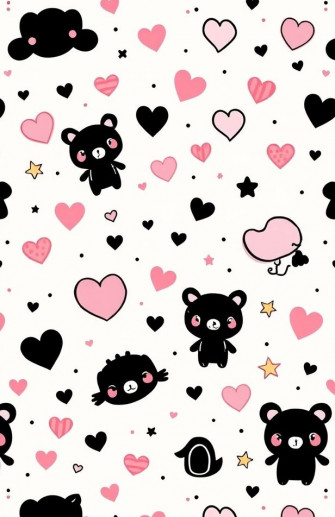 Cute Black And Pink Wallpaper