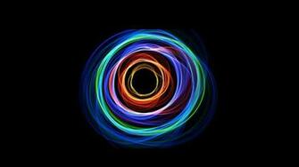 Full HD Wallpaper Circle Blue Green Yellow Dark Background Desktop