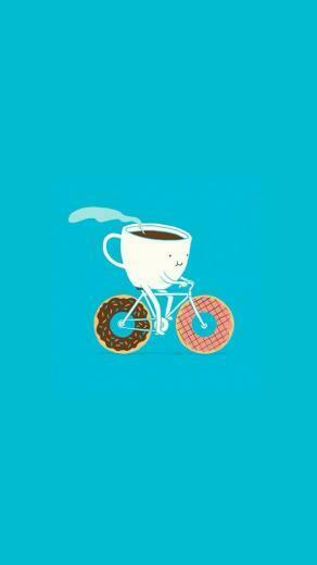 Cartoon Coffee And Donuts Wallpaper iPhone