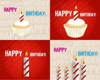 BirtHDay Greeting Card On Red Background Vector