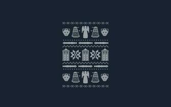 Christmas Jumper Doctor Who Blue Background Weeping Angel Wallpaper