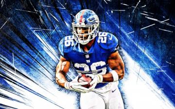 4k Saquon Barkley Nfl Grunge Art New York Giants