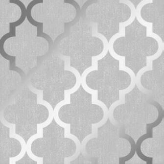 Henderson Interiors Camden Trellis Wallpaper Soft Grey Silver