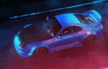Wallpaper Light Japan Toyota Car Blue Supra Image For