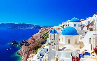 Wallpaper Greek Island Thira Summer Santorini Greece