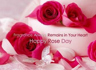 Happy Rose Day Red With Love Quotes Wallpaper