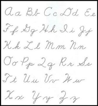 Letters Of Alphabet In Cursive