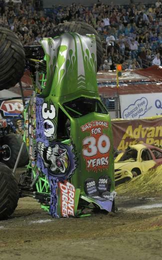 Cars Around Monster Truck Grave Digger Jam Wallpaper