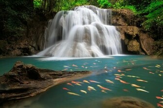 Landscape Waterfalls Wallpaper Elsoar
