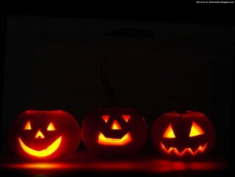 Pumpkin Smilies Dark Gothic Wallpaper