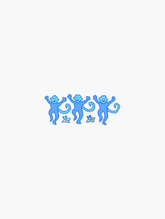 Preppy Monkey Sticker Blue By Weezecogg