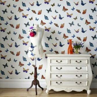 Home Flutterby White Glitter Wallpaper By Graham Brown